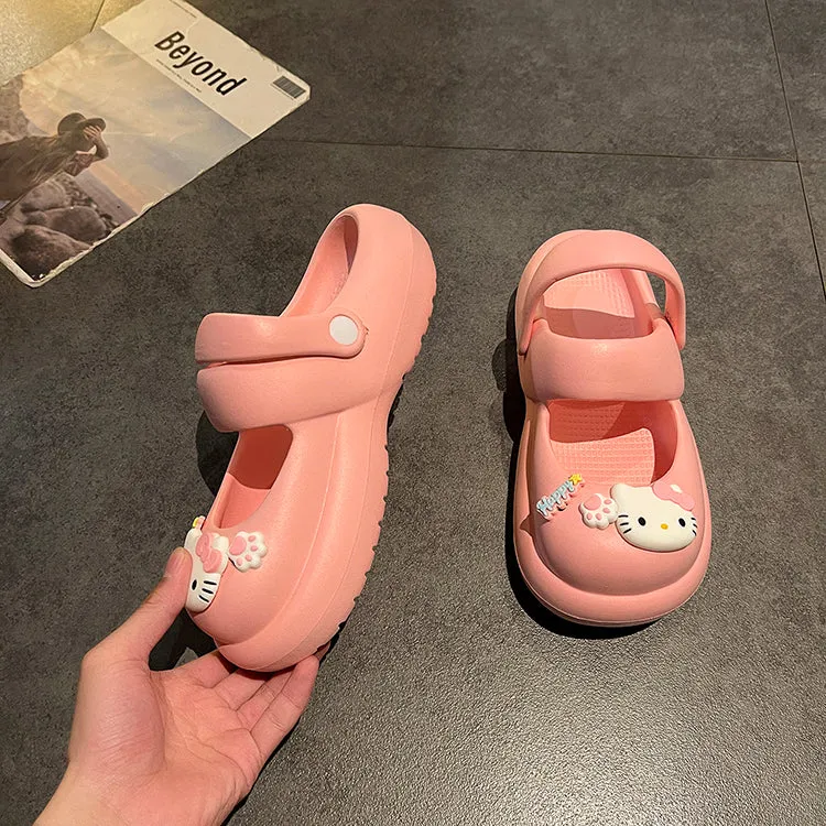 Cute Kitty Cat Platform Slippers