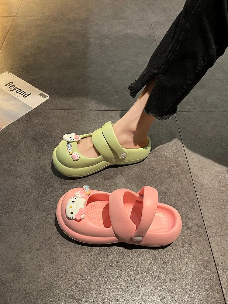 Cute Kitty Cat Platform Slippers