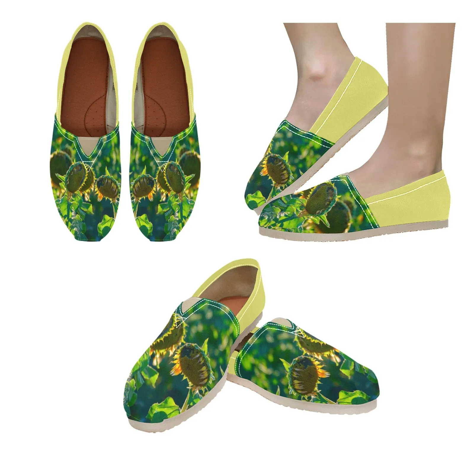 Espadrilles Canvas Sunflowers Chartreuse