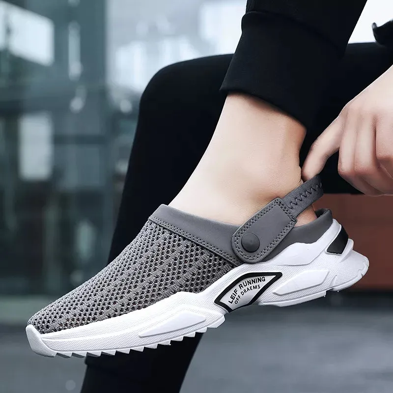 Men's Orthopedic Hollow-Out Summer Sandals Mesh Slippers Anti-Slip Sandals