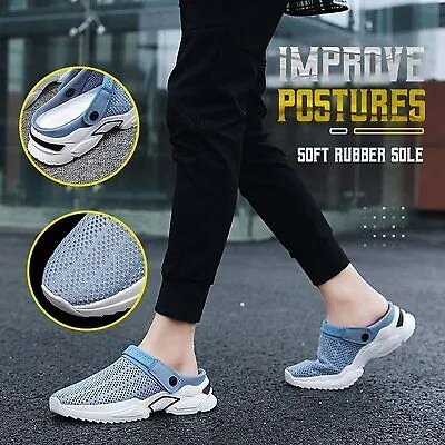 Men's Orthopedic Hollow-Out Summer Sandals Mesh Slippers Anti-Slip Sandals