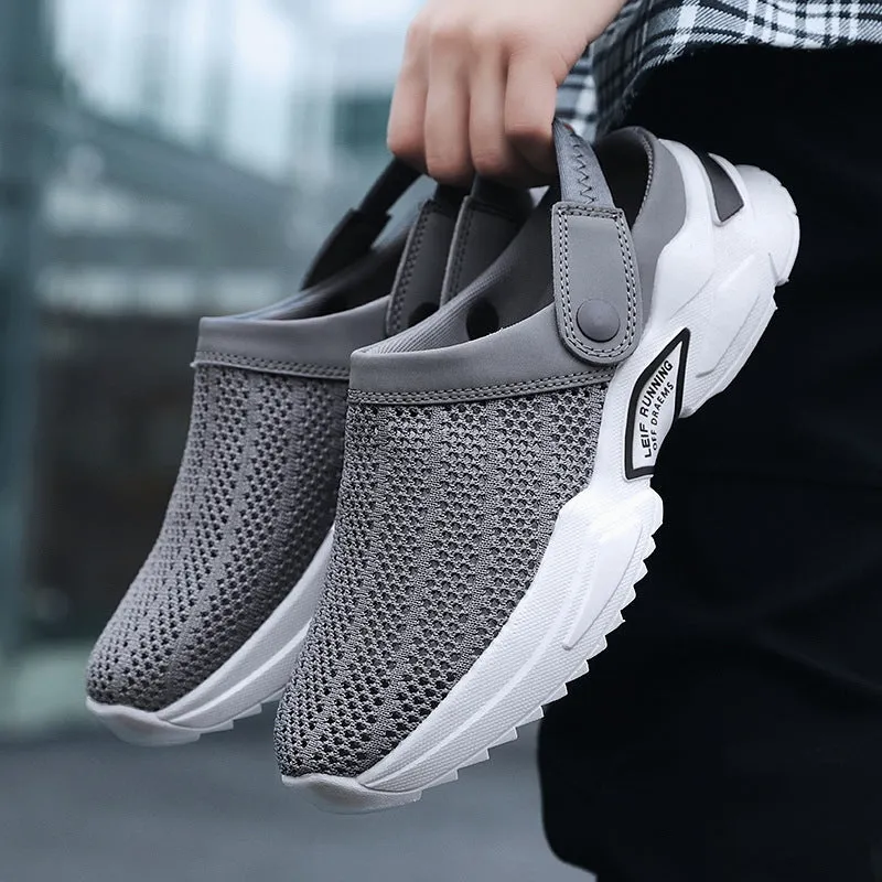Men's Orthopedic Hollow-Out Summer Sandals Mesh Slippers Anti-Slip Sandals