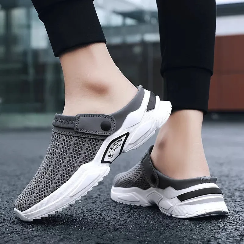 Men's Orthopedic Hollow-Out Summer Sandals Mesh Slippers Anti-Slip Sandals
