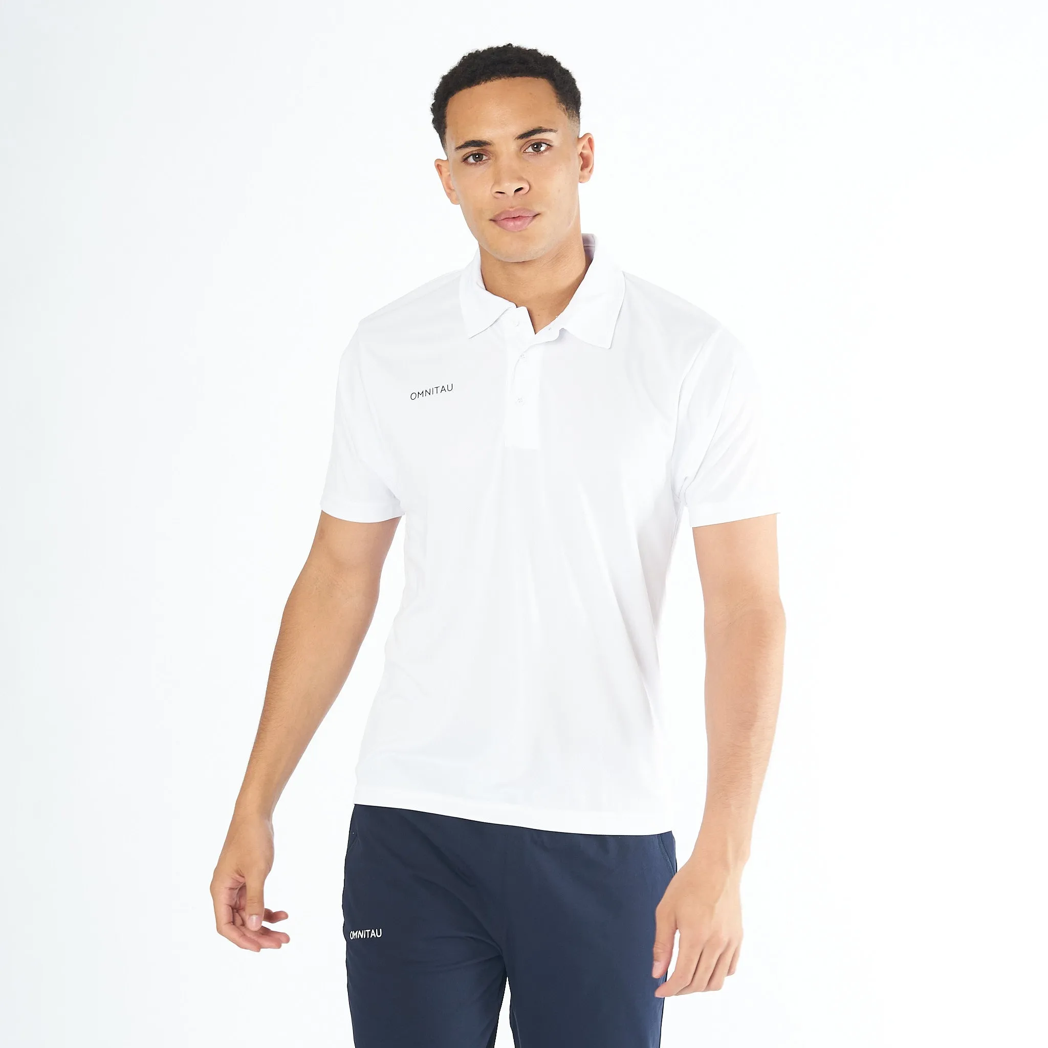 Omnitau Men's Team Sports Breathable Technical Polo - White