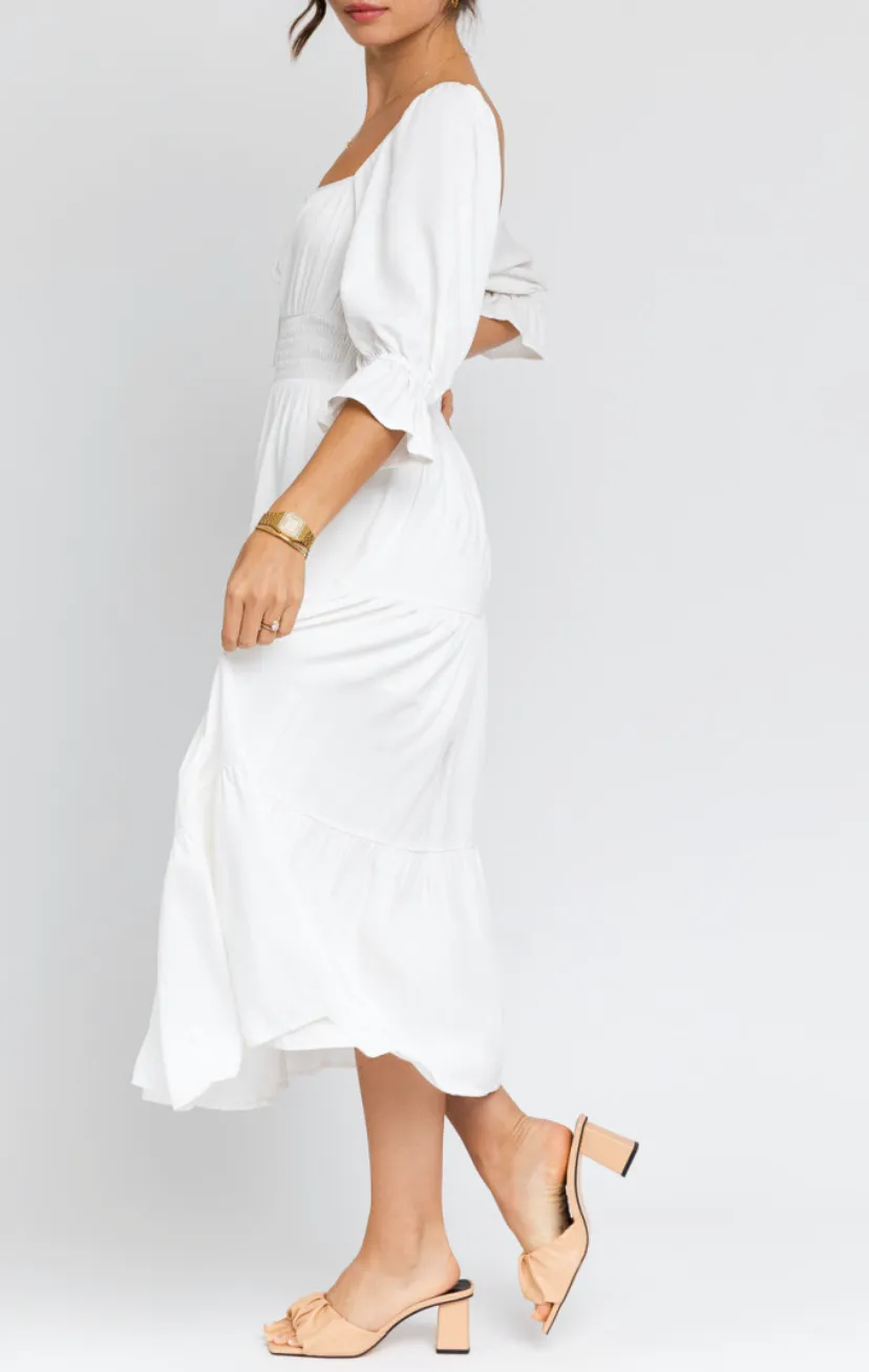 Peasant Tier Midi Dress