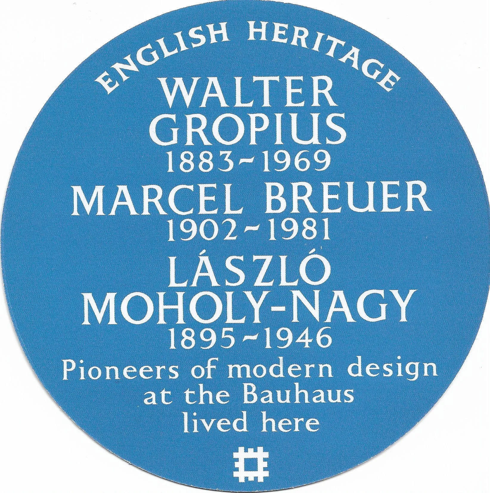 Postcard - English Heritage blue plaque Bauhaus
