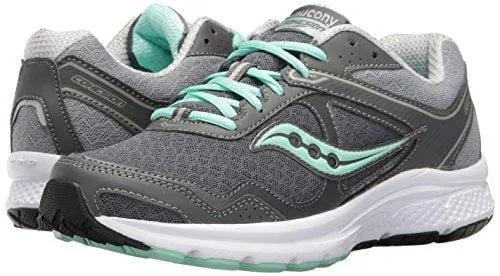 Saucony Women's Cohesion 10 Running Shoe, Grey/Mint, 7.5 M US